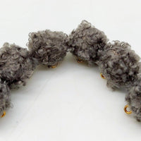 Thumbnail for Grey Fur Fabric Ball Tassel, Button with Ring Cap, Decorative Tassels