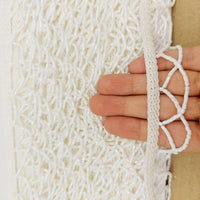 Thumbnail for White Hand Embroidered Fringe Lace Trim With White Bugle Beads, Fringe Trim, Beaded Fringing