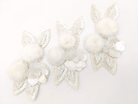 Thumbnail for White Hand Embroidered Floral Applique, Beaded and Sequins Applique Wedding Bridal Accessories