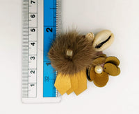 Thumbnail for Hand Embroidered Bronze Applique With Cowrie Shell, Sequins,Pearl and Feather Pom Pom