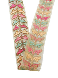 Thumbnail for Sheer Gold Tissue Embroidered Trim, Decorative Trim, Trim By Yard