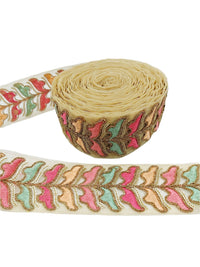 Thumbnail for Sheer Gold Tissue Embroidered Trim, Decorative Trim, Trim By Yard