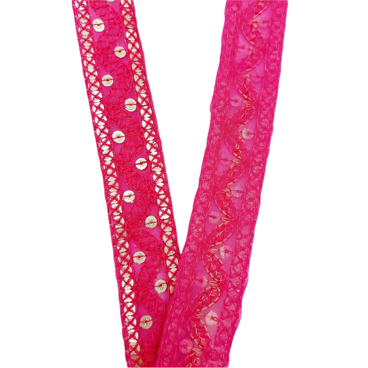 Embroidered Lace Trim Sequins Trim 3 Yards Decorative Sari Border Costume Ribbon Crafting Sewing Tape