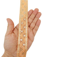 Thumbnail for Embroidered Lace Trim Sequins Trim 9 Yard Decorative Sari Border Costume Ribbon Crafting Sewing Tape