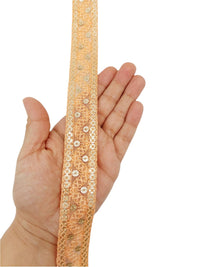 Thumbnail for Embroidered Lace Trim Sequins Trim 3 Yards Decorative Sari Border Costume Ribbon Crafting Sewing Tape