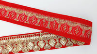 Thumbnail for Velvet Embroidered Sequins Trim Indian Sari Border, Sequin Trimming, Sequinned Lace