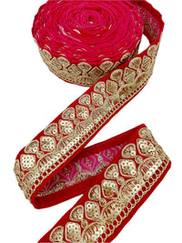 Thumbnail for Velvet Embroidered Sequins Trim Indian Sari Border, Sequin Trimming, Sequinned Lace