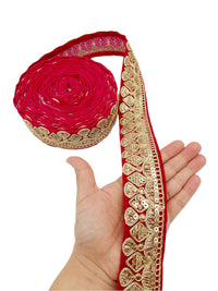 Thumbnail for Velvet Embroidered Sequins Trim Indian Sari Border, Sequin Trimming, Sequinned Lace