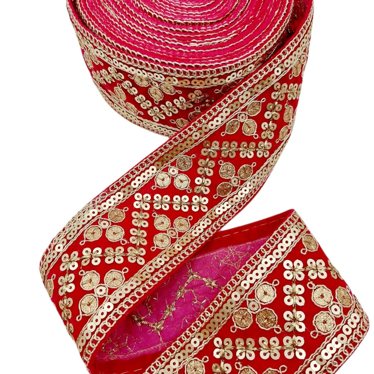 Sequinned Embroidered Velvet Trim Indian Sari Border, Sequin Trimming, Sequins Lace