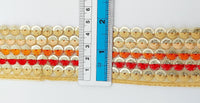 Thumbnail for Multicoloured Embroidered Trim Sequins Trim Decorative Lace Sari Border Costume Ribbon Crafting Sewing Tape, Trim by Yard