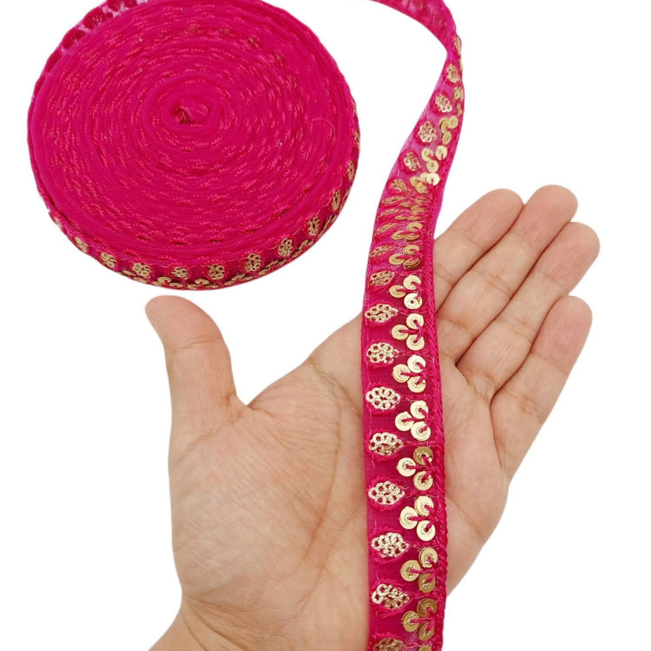 Net Embroidered Lace Trim Sequins Trim 3 Yards Decorative Sari Border Costume Ribbon Crafting Sewing Tape