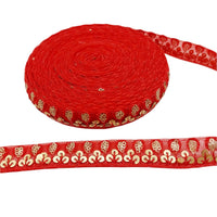 Thumbnail for Net Embroidered Lace Trim Sequins Trim 3 Yards Decorative Sari Border Costume Ribbon Crafting Sewing Tape