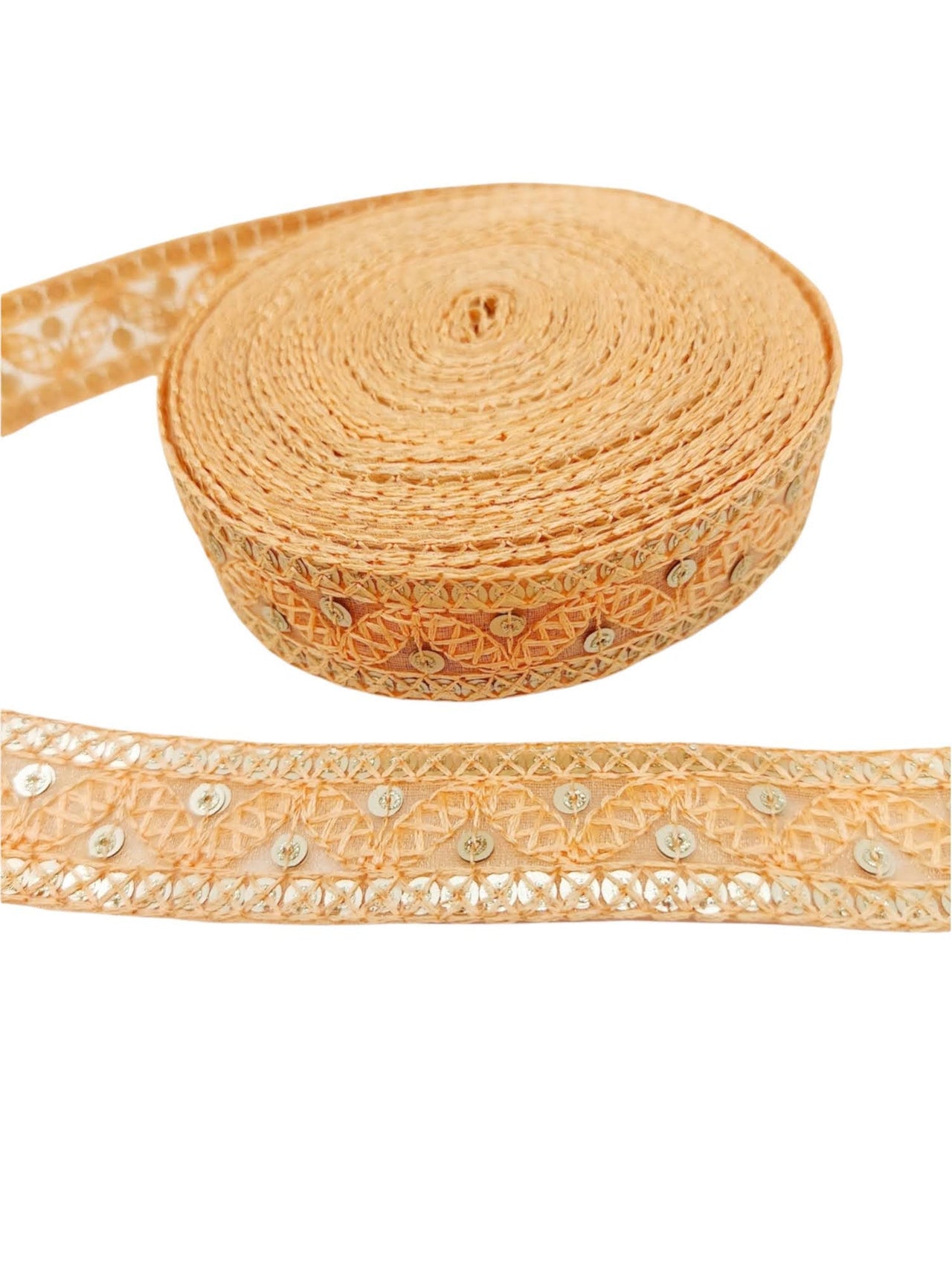 Embroidered Lace Trim Sequins Trim 3 Yards Decorative Sari Border Costume Ribbon Crafting Sewing Tape