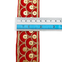 Thumbnail for Embroidered Velvet Fabric Sequins Trim Indian Sari Border, Sequin Trimming, Sequinned Lace