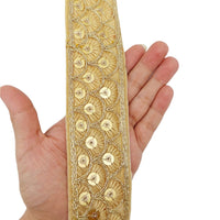 Thumbnail for Embroidered Velvet Fabric Sequins Trim Indian Sari Border, Sequin Trimming, Sequinned Lace