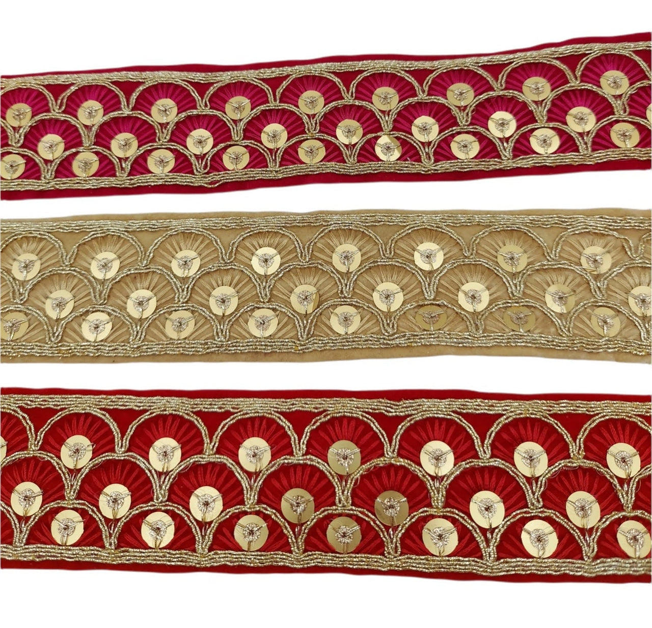 Embroidered Velvet Fabric Sequins Trim Indian Sari Border, Sequin Trimming, Sequinned Lace