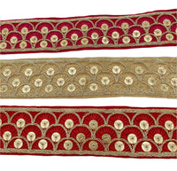 Thumbnail for Embroidered Velvet Fabric Sequins Trim Indian Sari Border, Sequin Trimming, Sequinned Lace