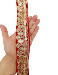 Thumbnail for Velvet Embroidered Sequins Trim Indian Sari Border, Sequin Trimming, Sequinned Lace