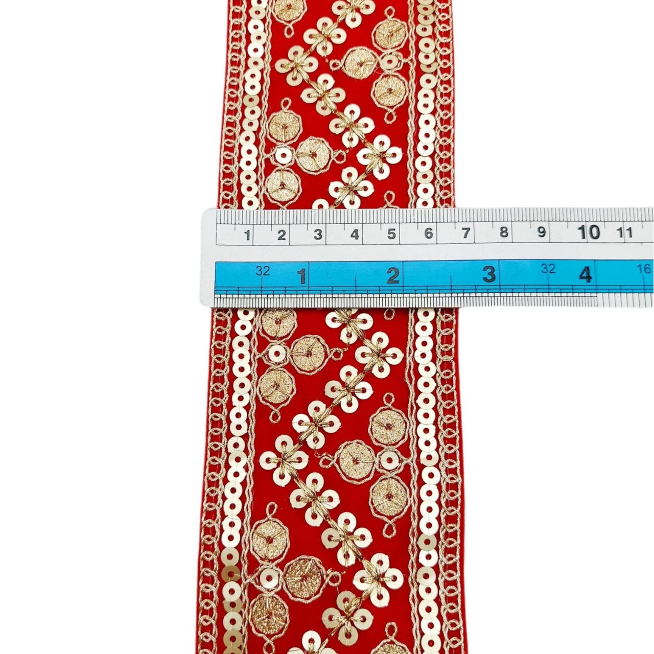 Sequinned Embroidered Velvet Trim Indian Sari Border, Sequin Trimming, Sequins Lace