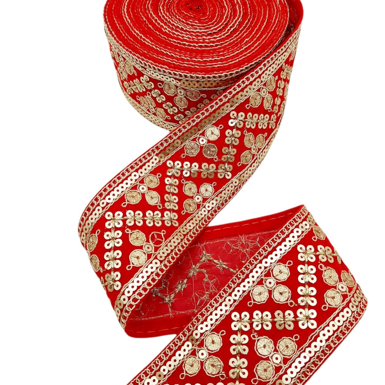 Sequinned Embroidered Velvet Trim Indian Sari Border, Sequin Trimming, Sequins Lace
