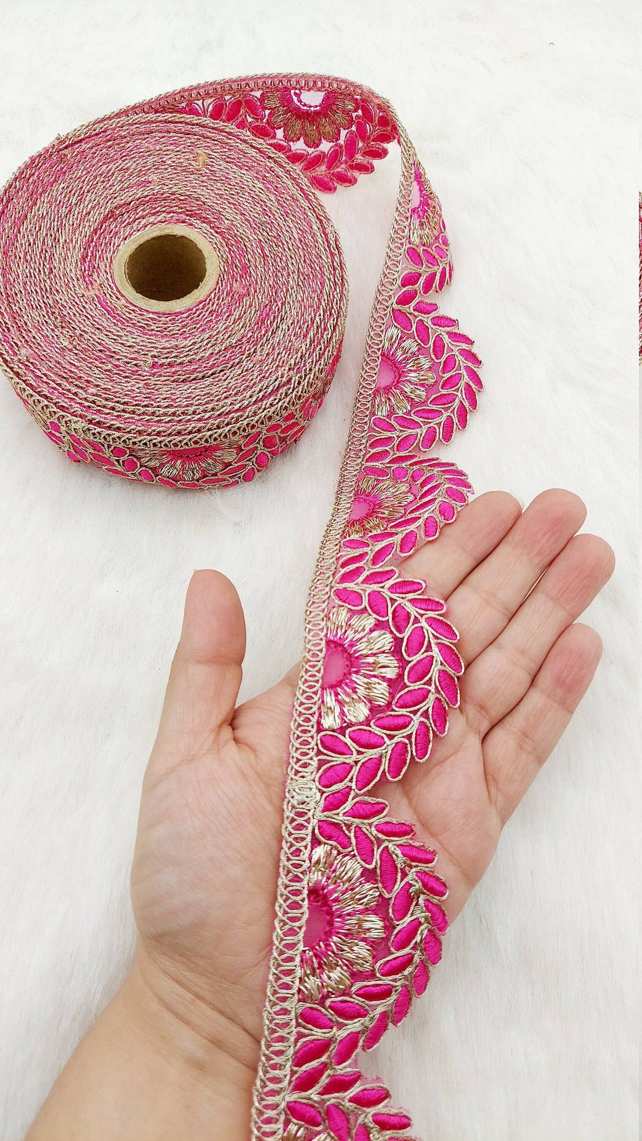 Embroidered Scallop Lace Trim, 9 Yards Trim Sewing Decorative Ribbon, Scallop Trim