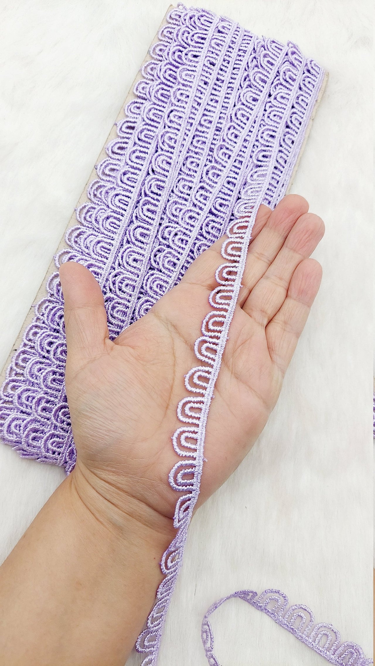 3 Yards Embroidery Cotton Lace Trim, Approx. 15mm Wide, Fringe Trim, Available in 10 colours