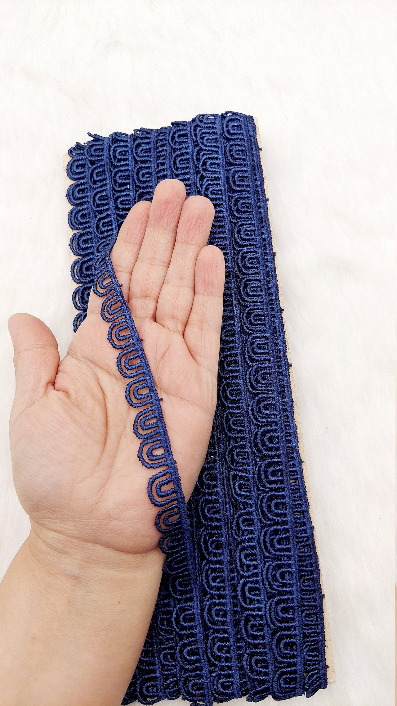 9 Yards Embroidery Cotton Lace Trim, Approx. 15mm Wide, Fringe Trim