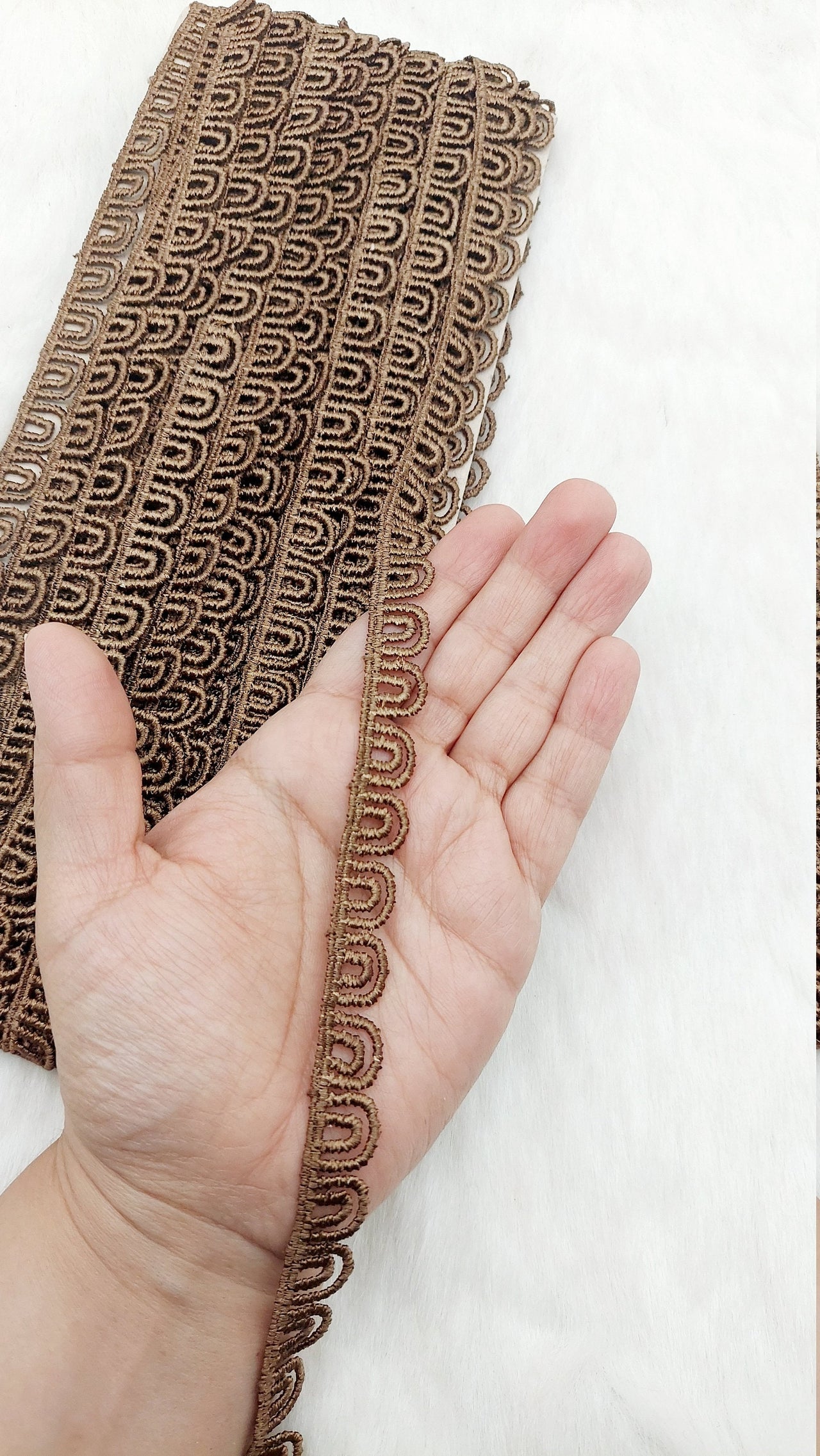 3 Yards Embroidery Cotton Lace Trim, Approx. 15mm Wide, Fringe Trim, Available in 10 colours