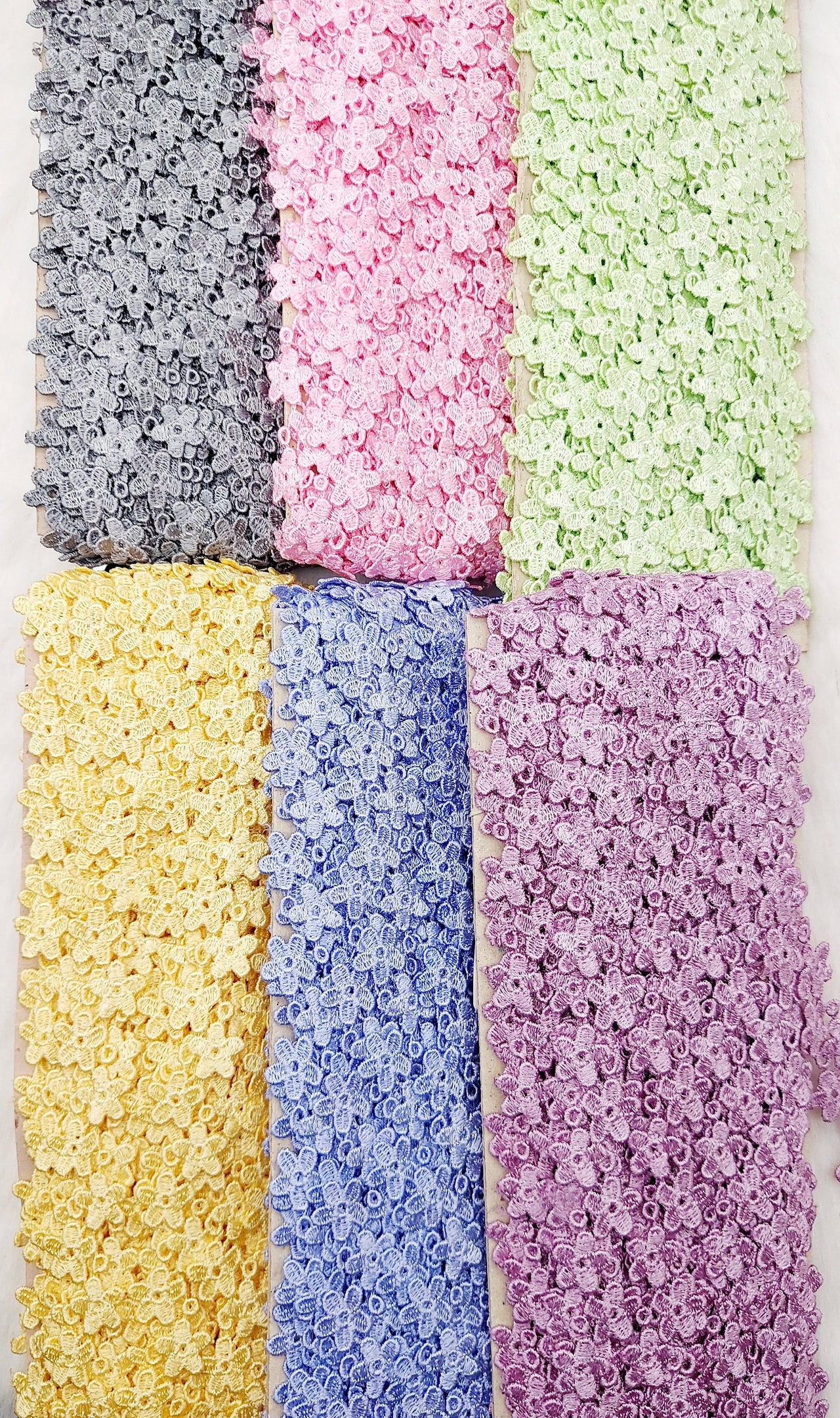 Floral Fringe Trim, Polyester Floral Embroidered Crafting Edging Lace Trim, Trim by 10 Yards