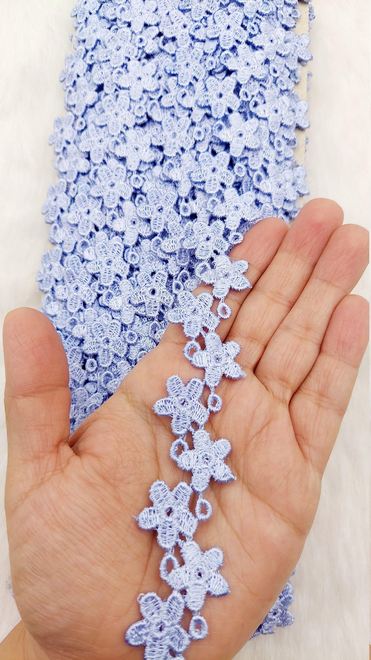 Floral Fringe Trim, Polyester Floral Embroidered Crafting Edging Lace Trim, Trim by 10 Yards