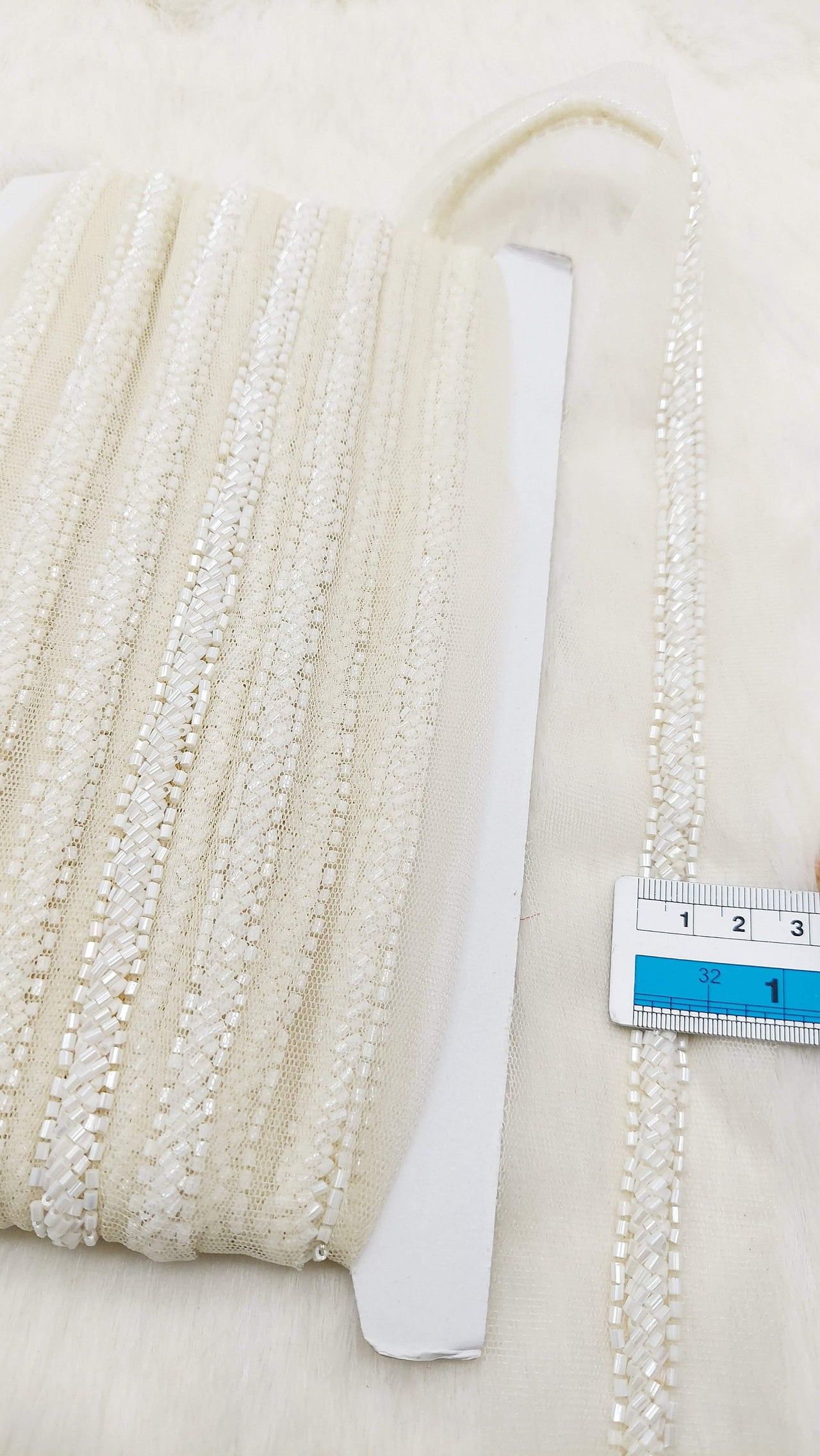 Net Lace In Beaded Embroidery, Hand Embroidered Bead Lace, Beaded Wedding Lace