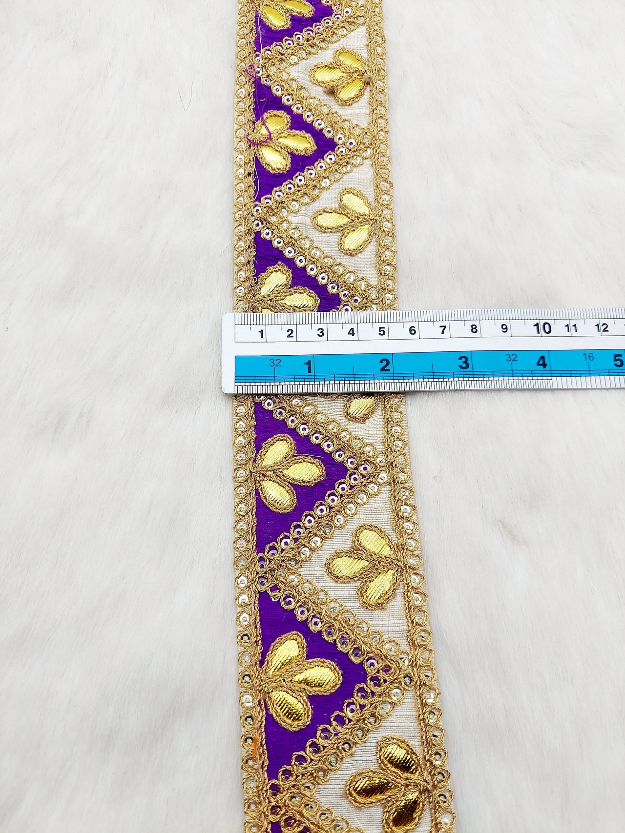 Silk Fabric Trim, Gold Gota Patti Indian Sari Border Trim By Yard Decorative Trim Craft Lace, Two Colour Trim