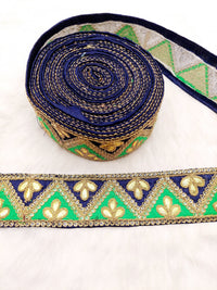 Thumbnail for Silk Fabric Trim, Gold Gota Patti Indian Sari Border Trim By Yard Decorative Trim Craft Lace, Two Colour Trim