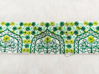 Thumbnail for Beige Art Silk Fabric Trim Border with Floral Embroidery and Silver Indian Foil Work, Decorative Trimming, Crafting Lace