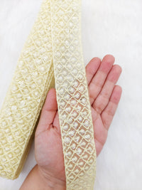 Thumbnail for Soft Net Lace Floral Embroidery and Sequins, Sari Border, Decorative Trim