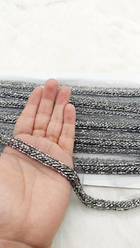 Thumbnail for Net Lace In Beaded Embroidery, Hand Embroidered Bead Lace, Beaded Wedding Lace