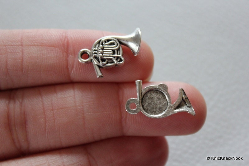 6 x Tibet Silver Trumpet Charms