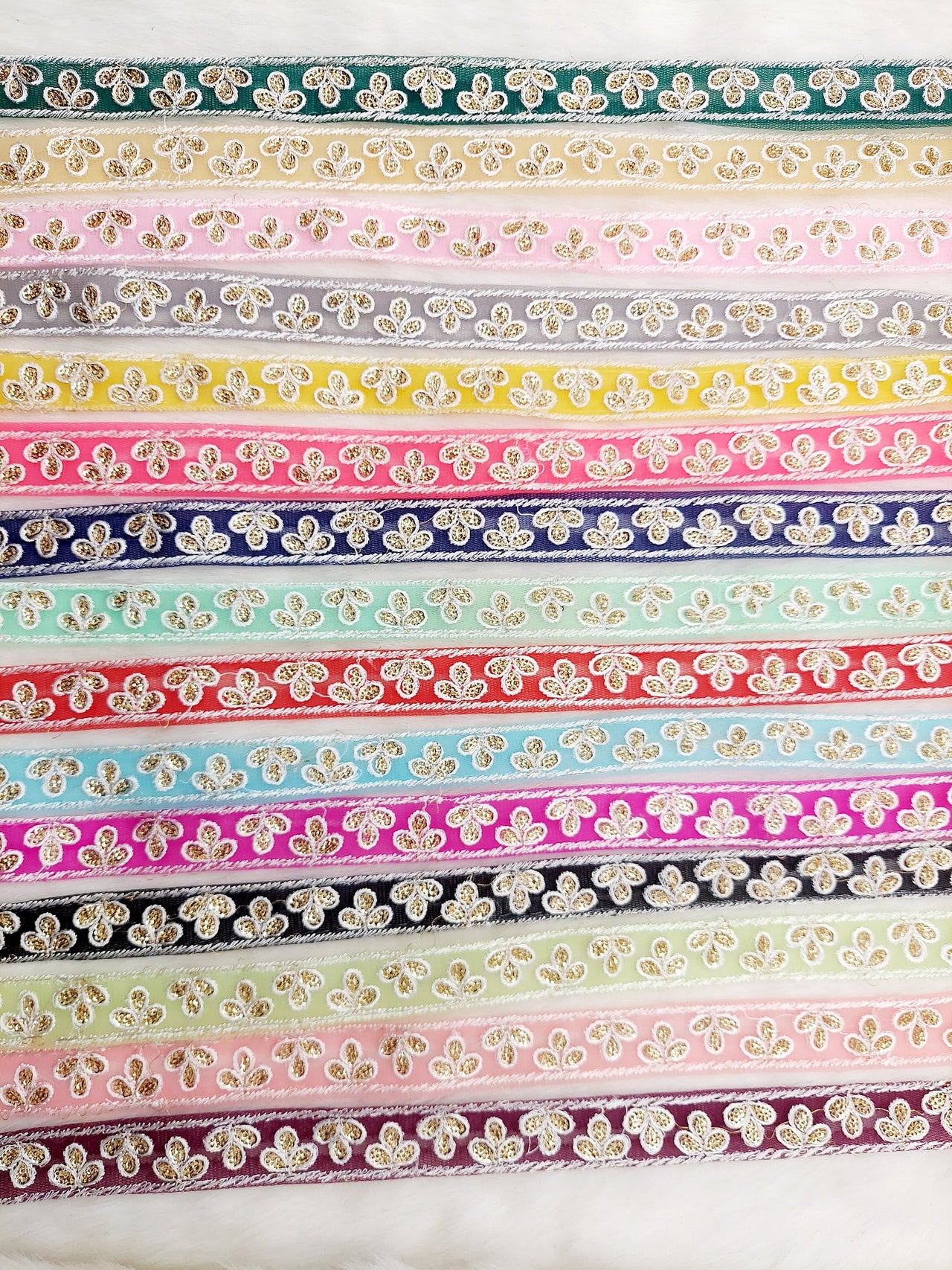 Wholesale Navy Blue Net Lace Floral Embroidery & Glitter Gold Sequins, Indian Wedding Border, Gifting Ribbon Costume Trim Fashion Trimming