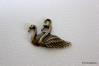 Thumbnail for 6 x Zinc Alloy Bronze Tone Swan Charms Pendants 30mmx20mm