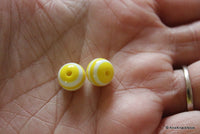 Thumbnail for 10mm Yellow Striped Round Resin Spacer Beads x 10