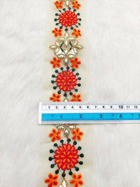 Thumbnail for Off White Tissue Fabric Lace with Silver Gota Patti Embroidery, Foiled Embroidery in Silver, Sari Border Trim By Yard Decorative Craft Lace