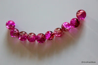 Thumbnail for 10 mm Purple and Brown Two Tone Crackle Glass Beads x 10