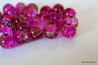 Thumbnail for 10 mm Purple and Brown Two Tone Crackle Glass Beads x 10