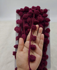 Thumbnail for 9 yards x Wholesale Red Pom Pom Fringe Trim, Pompom Trimming, Tassels