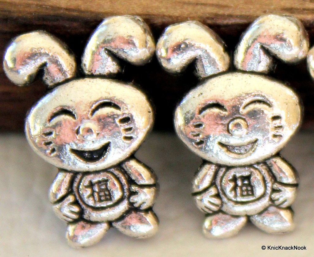 10 x Rabbit Beads/ spacer beadsTibetan Silver 14mmx10mm