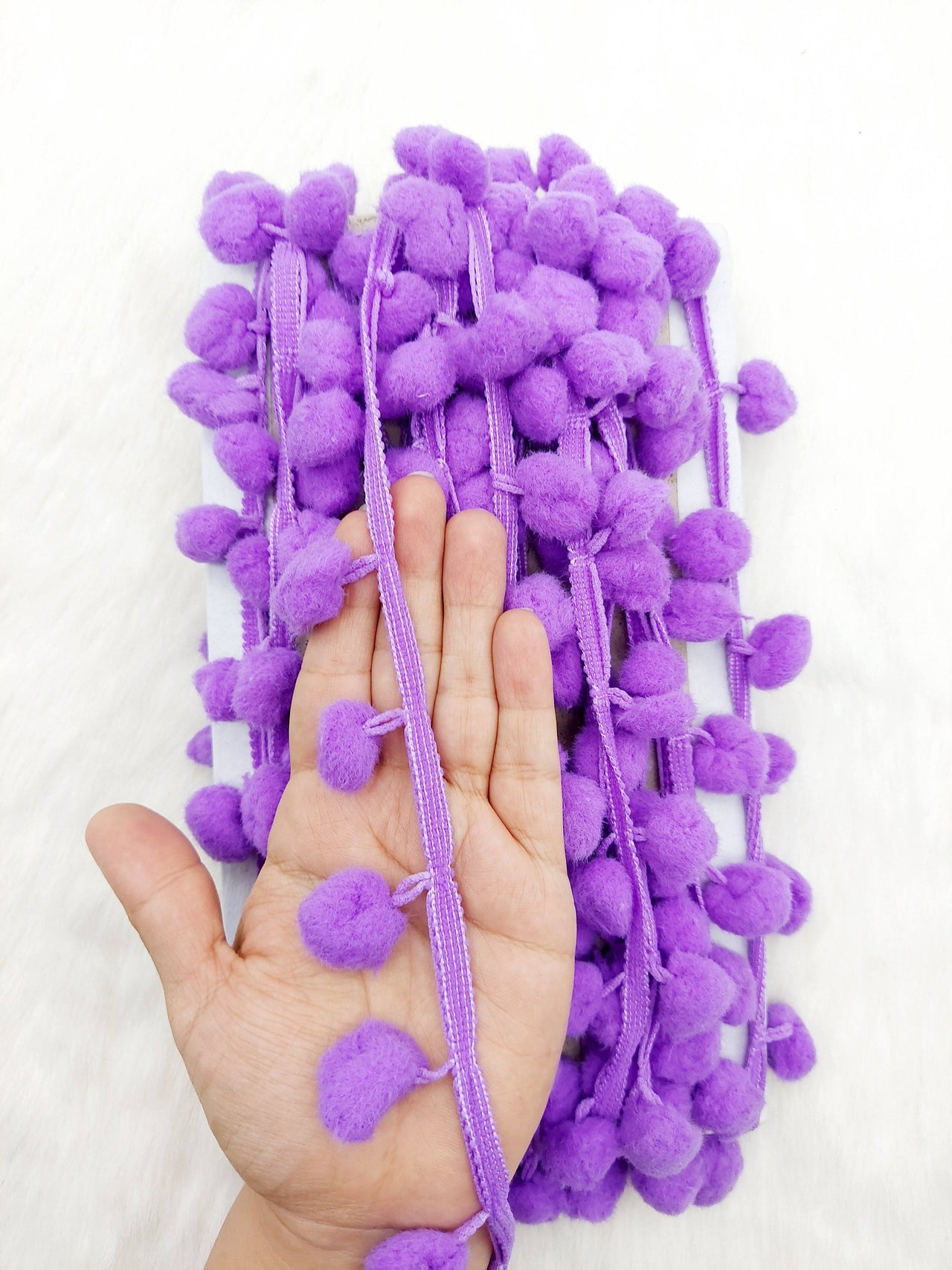 9 yards x Wholesale Blue Pom Pom Fringe Trim, Pompom Trimming, Tassels