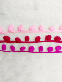 Thumbnail for 9 yards x Wholesale Pink Pom Pom Fringe Trim, Pompom Trimming, Tassels