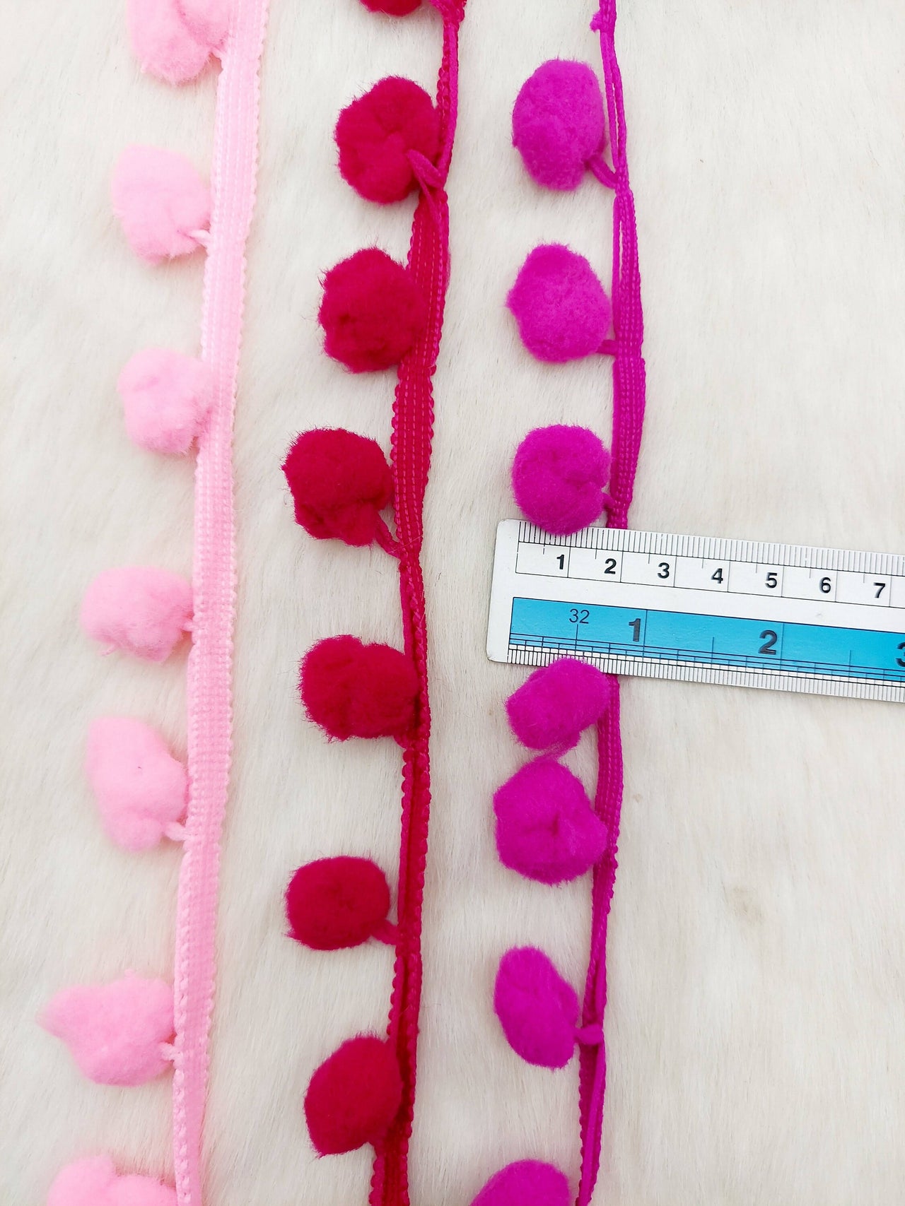 9 yards x Wholesale Pink Pom Pom Fringe Trim, Pompom Trimming, Tassels