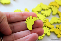 Thumbnail for 10 x Yellow Wood Feet Beads 22mm x 14 mm x 5mm