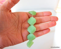 Thumbnail for Green Square Opaque Glass Beads 20x20mm